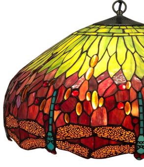 Tiffany hanglamp Ø60cm Dragonfly 98 3 fittingen