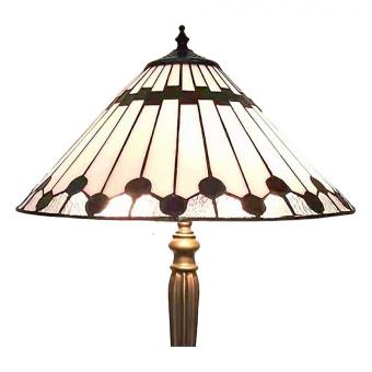 Tiffany Vloerlamp 6175 Ø 50x157 cm Wit Bruin Glas Kunststof Rond