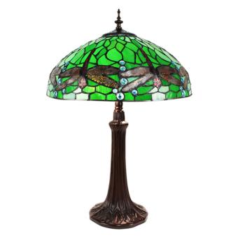 Tiffany tafellamp 41cm Dragonfly Groen