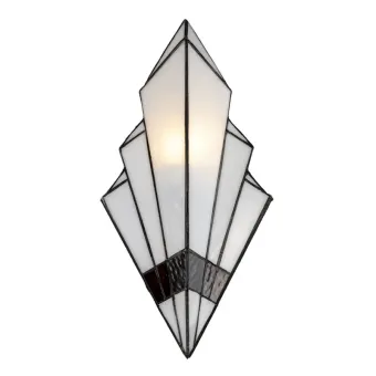 Wandlamp Tiffany 6083 - 23x13x43 cm Wit Glas