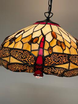 Tiffany hanglamp Ø 40cm Beige Dragonfly