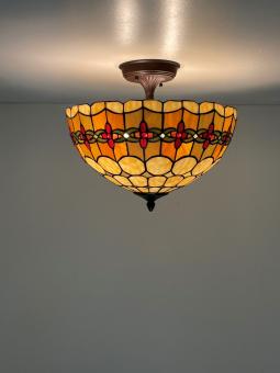 Tiffany plafondlamp Cherry 40 / Flow