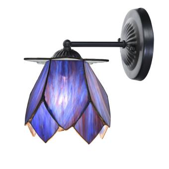 Tiffany wandlamp zwart met Blue Lotus