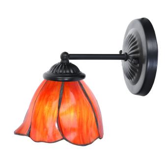 Tiffany wandlamp zwart met Tender Poppy